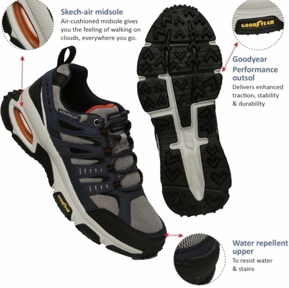 Skechers Skech-Air Envoy Mens Hiking Walking Lace Sneakers Shoes 237214,sz 9 - Picture 10 of 11